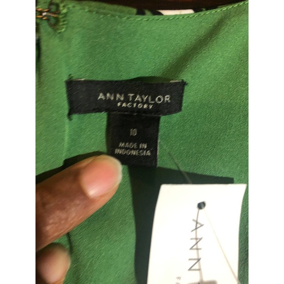 Ann Taylor Dress A-Line Green Sleeveless Size 10 - Picture 4 of 6